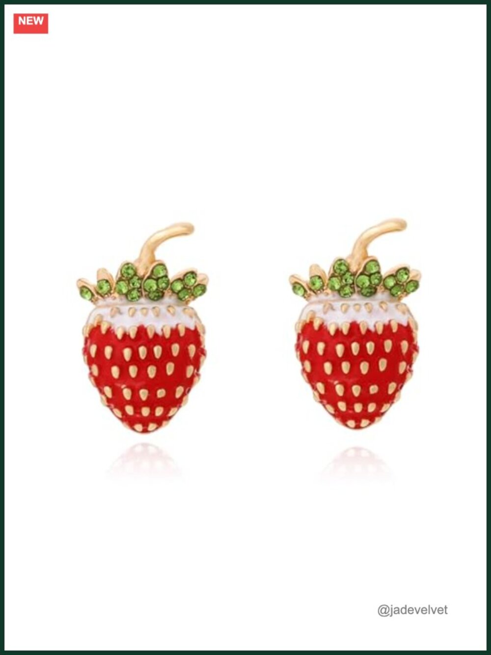 Strawberry Drop Dangle Earrings Lever Back Alloy Women's Fruit Jewelry